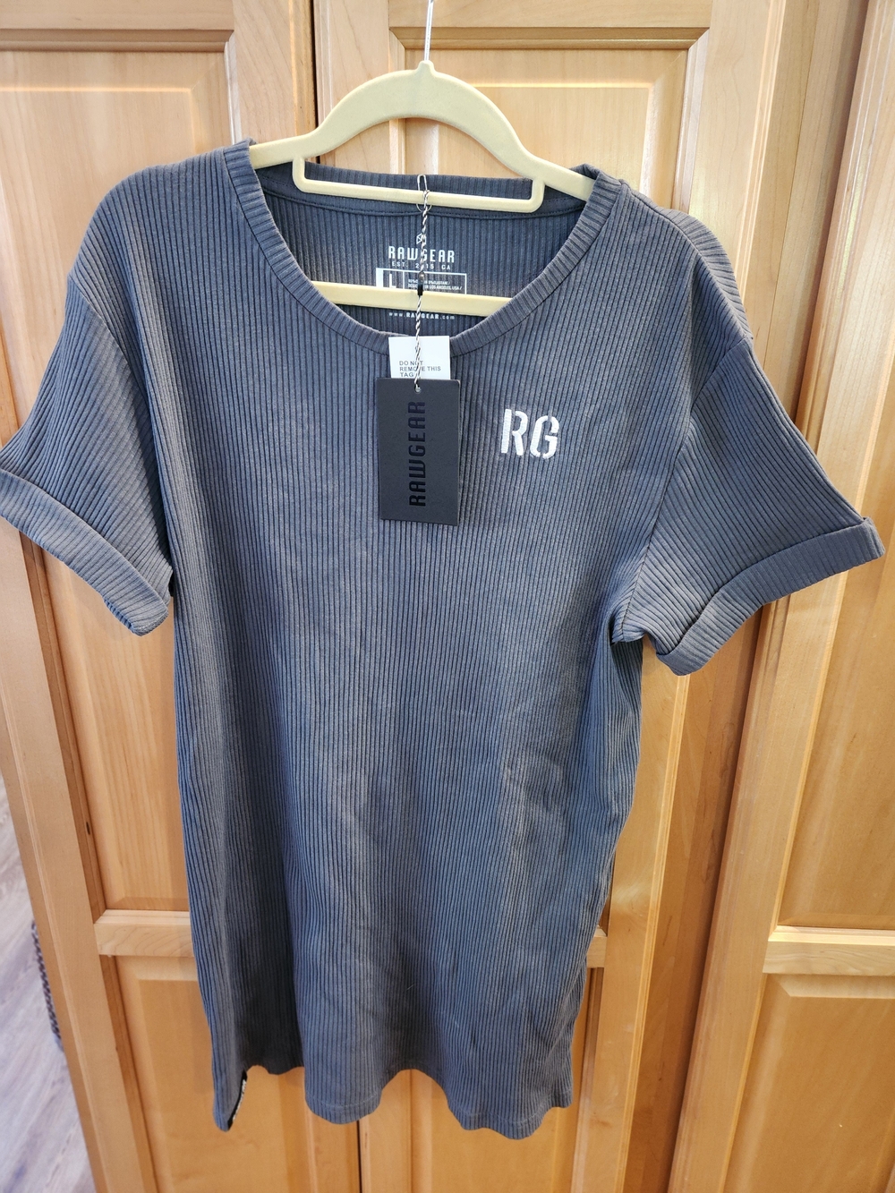 Rawgear Men's Ribbed Short Sleeve Tee in Charcoal
